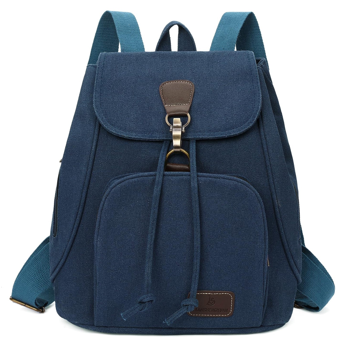 GAEKEAO Small Backpack for Women Canvas Mini Backpack Purse Casual Daypack for Daily Travel Work Sports College Shopping (Navy Blue)