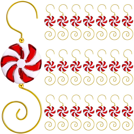 Hotop 20 Pieces Christmas Ornament Hooks Candy Ornament Hooks Candy Bead Wire Hangers Tree Decorating Hangers Decor for Christmas Tree Decoration