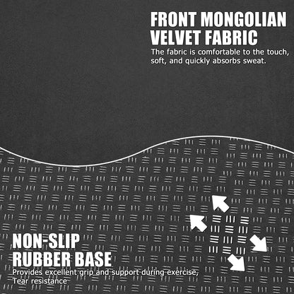 TOBWOLF Pilates Reformer Mat, 39" x 24" Non-Slip Suede Cover, Black