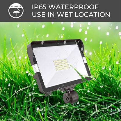 HYPERLITE 70W Flood Lights Outdoor 2 Pack, LED Flood Light with Knuckle Mount, Floodlight Wall Mount 5000K 7,700Lm IP65 Waterproof LED Security Lights for Yard Garden Garage UL Listed