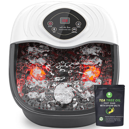 Foot Spa Bath Massager with Heat, Epsom Salt,Bubbles, Vibration and Red Light, Tub for Stress Relief,Foot Soaker, Christmas Gifts Birthday Gifts for Mom Dad Women Men Her Him