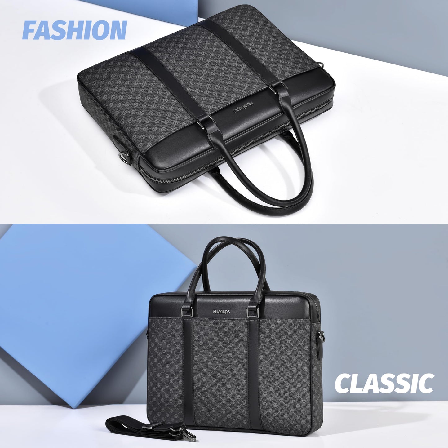 FSD. WG Business Bag Leather Messenger Bag Water Resistant Business Travel Briefcase Handbag Briefcase for Men