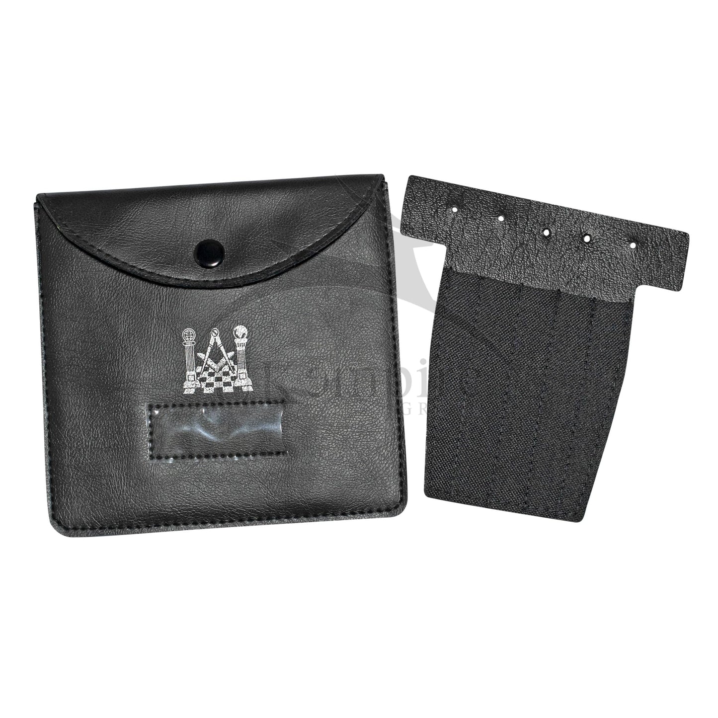 UK EMPIRE GROUP Masonic Regalia Pocket Jewel Holder/Hanger (Medium) Black Leather | Freemason jewelry Case/Pad