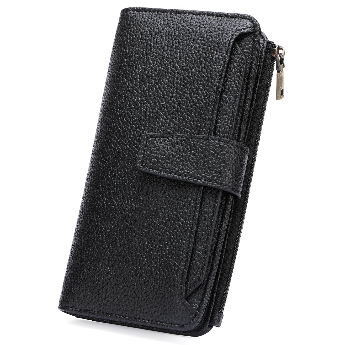 GAEKEAO Women Wallet RFID Blocking Leather Bifold Compact Card Holder Ladies Travel Wallet Purse, Large Capacity Wristlet