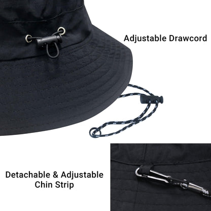 PFFY Packable Sun Bucket Hat for Men UV Protection Sun Hats Waterproof Lightweight Hiking Outdoor Cap Blue (More Loose)