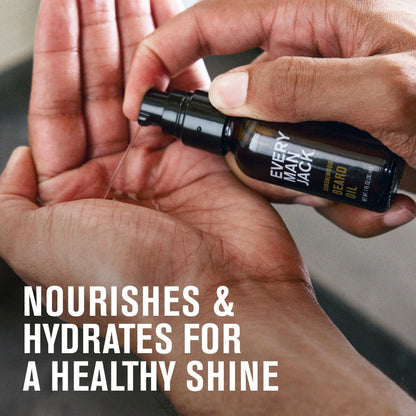 Every Man Jack Men's Beard Oil - Aged Bourbon Fragrance - Deeply Moisturizes and Softens Your Beard and Adds a Natural Shine - Naturally Derived with Shea Butter and Argan Oil - 1 fl oz