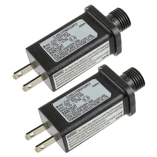 12V 8.4W LED Transformer Replacement Class 2 Power Supply for Christmas String Light Inflatable Decorations LED Controller IP44 Waterproof Low Voltage