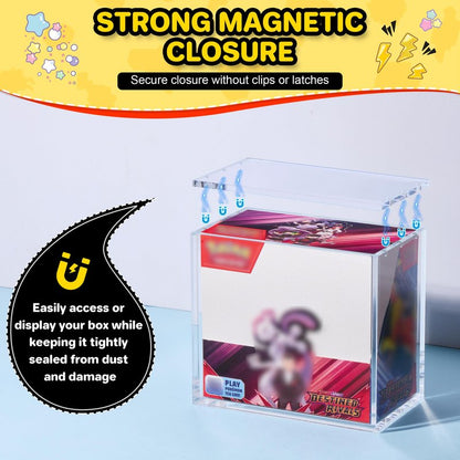 Kisbox 2 PCS PKMN Booster Box Acrylic Case, 5MM Acrylic Display Case, Clear Ultra Boxes for Display Compatible with PKMN Booster Boxes, Dustproof and Waterproof Display Box