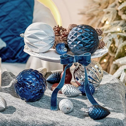 JORNOY Christmas Tree Ornaments, 4inch/100mm Shatterproof Ornaments for Christmas Tree Set - Large Plastic Decorative Hanging Balls Ornaments for Xmas Tree Decorations Party, 12ct (Earth Tone)
