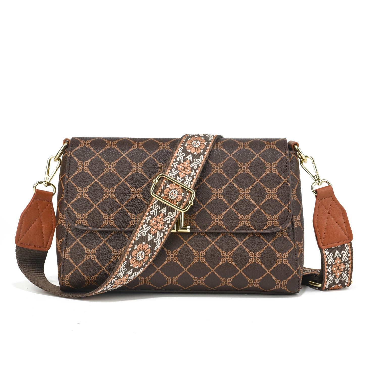 Purse Strap,1.5" Leather End Shoulder Strap Adjustable Replacement,Retro Multi-Pattern Crossbody Bag Straps