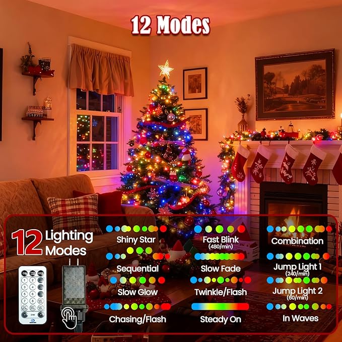 BHCLIGHT 240LED Christmas Voice Control String Lights Multicolor