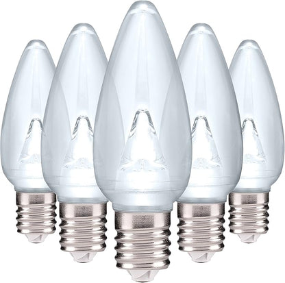 Holiday Lighting Outlet Smooth C9 Christmas Lights | Cool White LED Bulbs for Indoor & Outdoor Christmas Decor | Set of 25