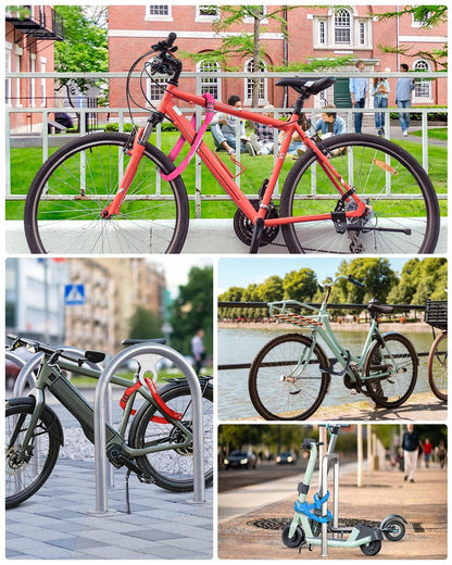 Sportneer Bike Lock: 5 Digit Combination High Security Anti Theft Bike Chain Lock - 3.2/3.6/4ft Heavy Duty Resettable Keyless Bicycle Lock for Bike, Motorcycle, Scooter, Door - 6mm Thick Rose Red
