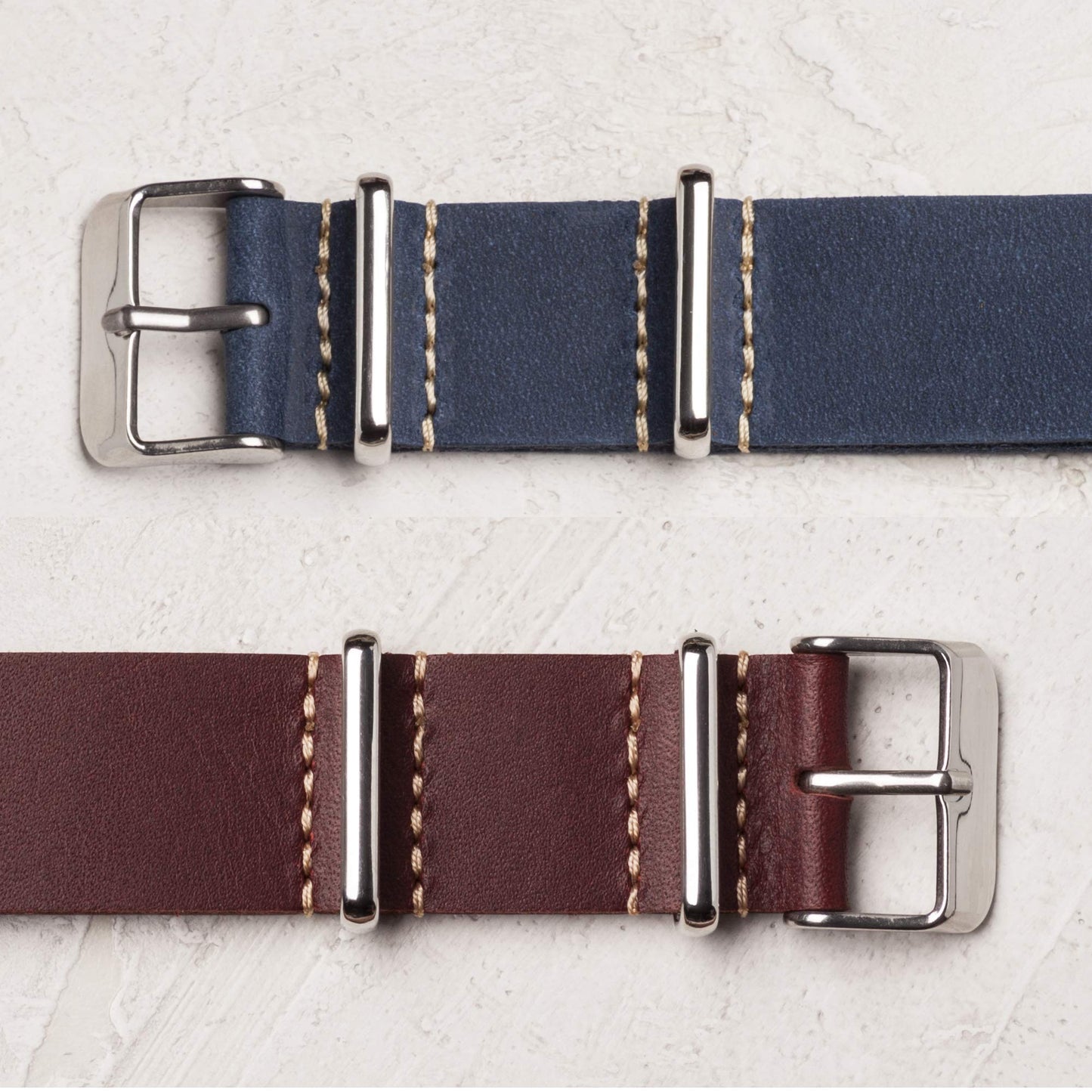 Benchmark Basics Leather Watch Band - Crazy Horse Oiled Leather One-Piece Watch Straps for Men & Women - Choice of Color & Width - 18mm, 20mm, 22mm or 24mm (24mm, Oxblood)