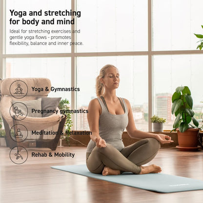 MSPORTS Thick Yoga Mat Premium Non Slip – Extra Comfortable Exercise Mat for Home Workouts, Pilates, Stretching & Gym – Cushioned NBR Foam, Yoga Mat with Strap, for Women & Men (Mint, 74.5 x 32 x 0.6 in)