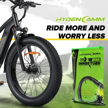 1 Pack 26x4 Fat Tire Tube with AV 32mm, 26x3.5-4.5 Fat Bike Tubes Heavy Duty with 1 Tire Lever, 26 x 4.0 Premium Butyl Rubber Bike Tube for Road/MTB/E Bike 26 x 3.50, 26 x 4.0, 26 x 4.5 by Hydencamm