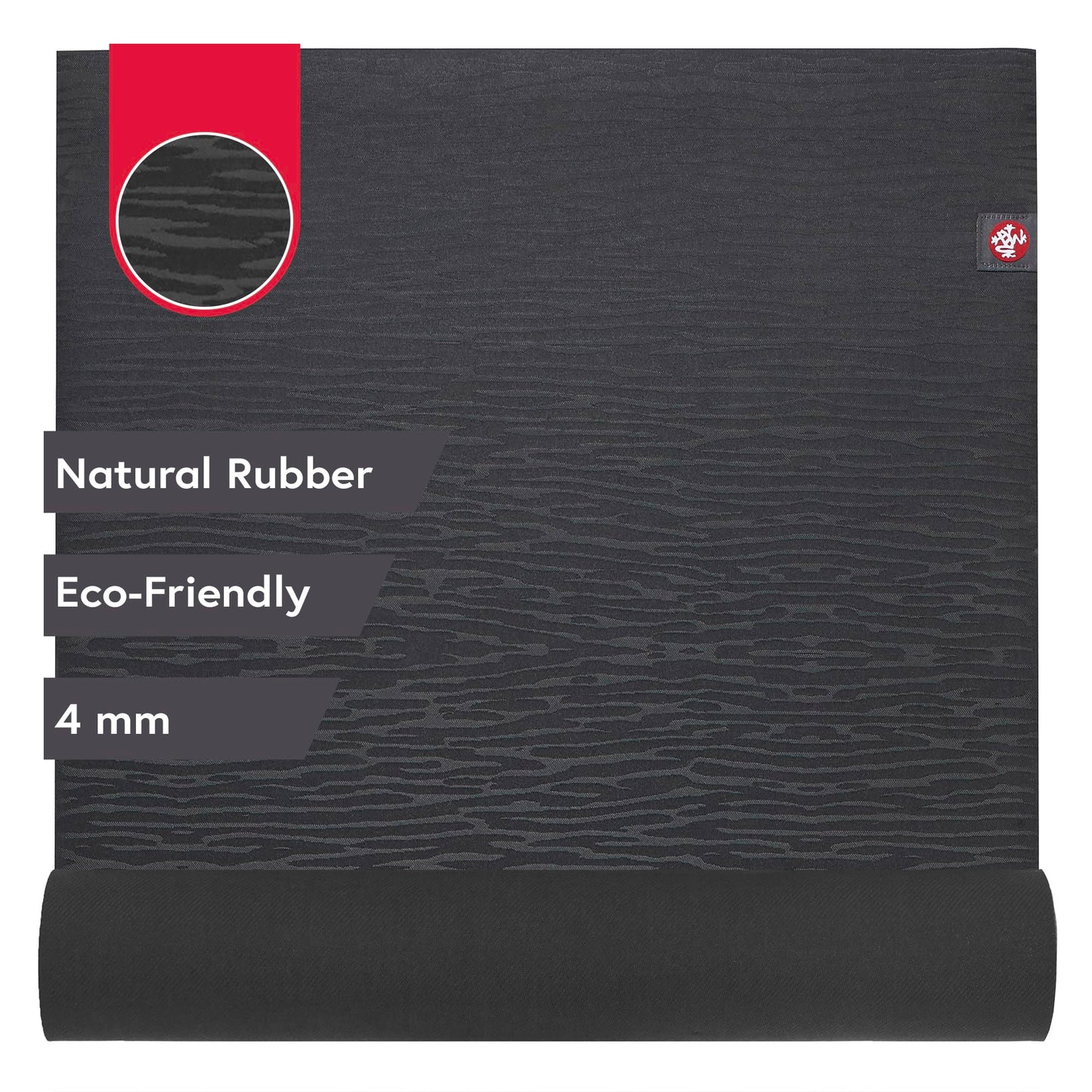 MANDUKA eKOLite Yoga Mat - 4mm Natural Rubber | Eco-Friendly | Soft Textured Surface | Natural Next-to-Skin Feel