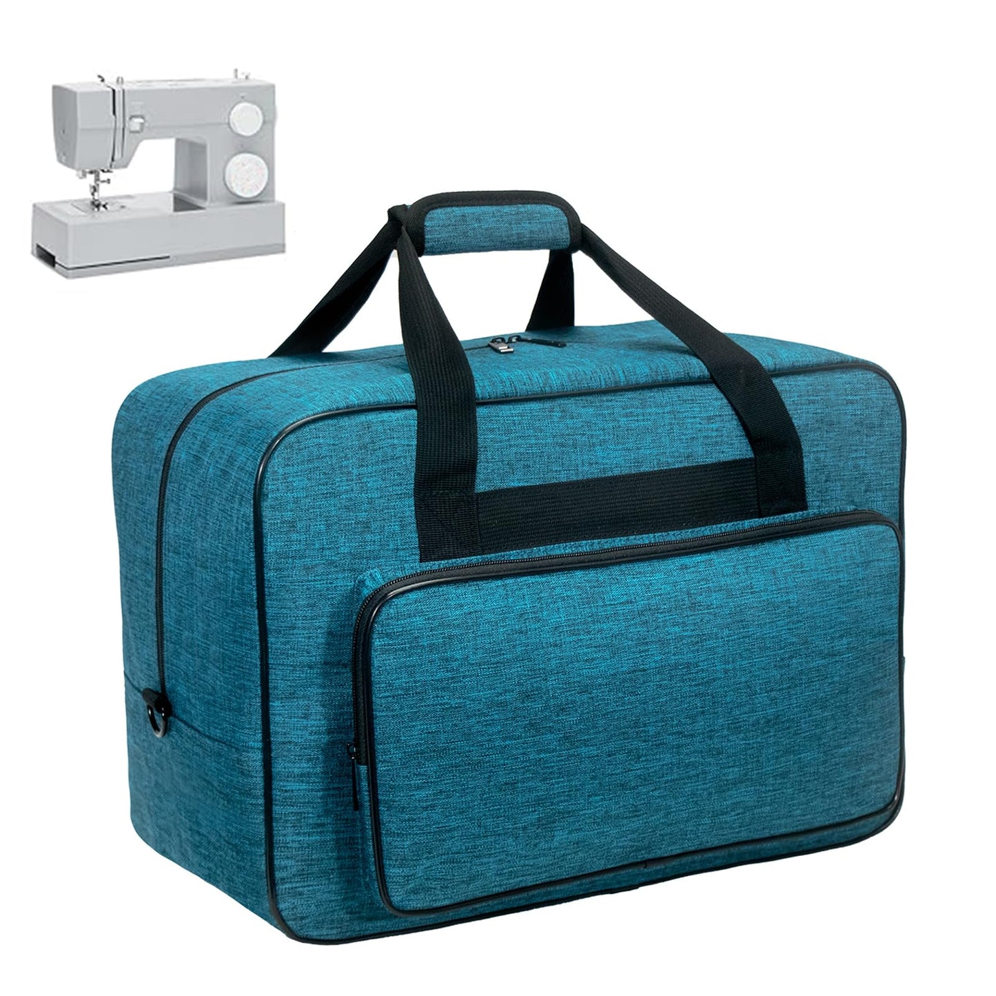 Haroranax Sewing Machine Carrying Case with Padded Handles, Suitable for Most Standard Household Sewing Machines Compatible with Singer, Brother, Janome - Peacock blue