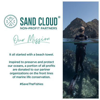 Sand Cloud Oversized Turkish Beach Towel (SoCal Dolphin) - 100% Certified Cotton Turkish Bath Towels - Sand Resistant & Quick Dry Large Beach Towel for Pool, Picnic & Travel - As Seen on Shark Tank