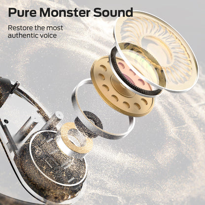 Monster Open Ear AC360, Wireless Bluetooth Rotary Earphone, with Lanyard, Upgraded Bluetooth 6.0, Touch Control, 24h Long Battery Life, IPX5 Waterproof,Long-Lasting Wear Without Fatigue（Black）
