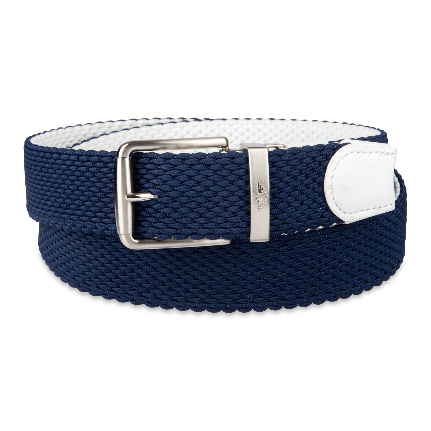 Dockers Men's Reversible Stretch Web Belt, White/Navy, X-Large