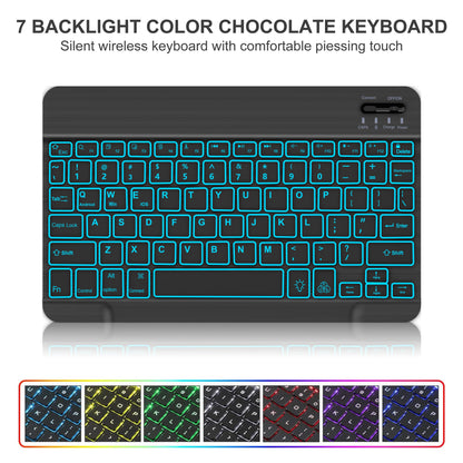 KVAGO for iPad 11th 10th Generation Case with Keyboard, 7 Color Backlit Wireless Detachable Keyboard, Folio Keyboard Cover with Pencil Holder for iPad 11 inch A16 2025 10th Gen 10.9 Inch 2022 (Black)