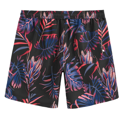 maamgic Mens Swim Trunks Quick Dry Swim Shorts with Mesh Lining Funny Swimwear Bathing Suits 7inch Red Leaves Large