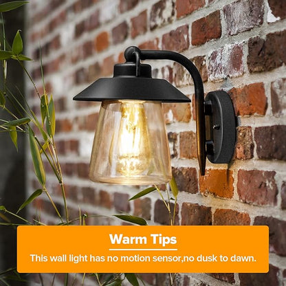 LUTEC 2 Pack Outdoor Indoor Exterior Light Fixture, Farmhouse Barn Wall Sconce, Matte Black Finish Anti-Rust Wall Mount Light, Waterproof Wall lamp with Clear Glass for Porch, Exterior, Patio