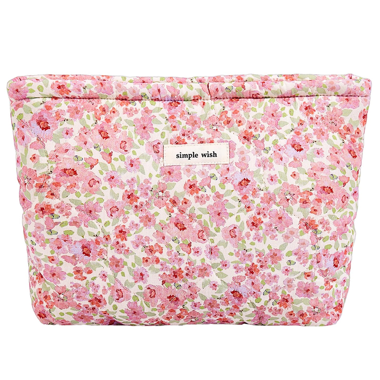Sminra Floral Makeup Bag Large Travel Cotton Quilted Cosmetic Makeup Bag Organizer, Cute Coquette Aesthetic Zipper Portable Pouch Purse Toiletry Bag accessories