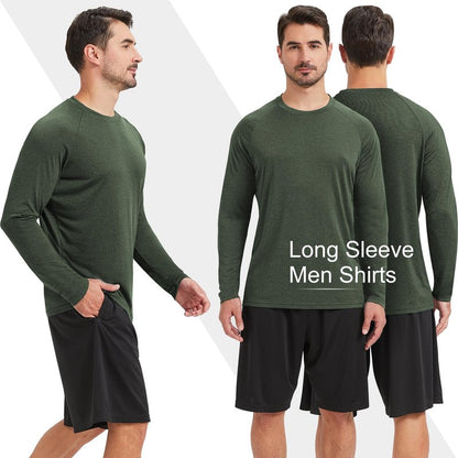 MLYENX 4 Pack Long Sleeve Shirts for Men UPF 50+ UV Sun Protection Quick Dry Moisture Wicking Workout Tee Shirts 2XL