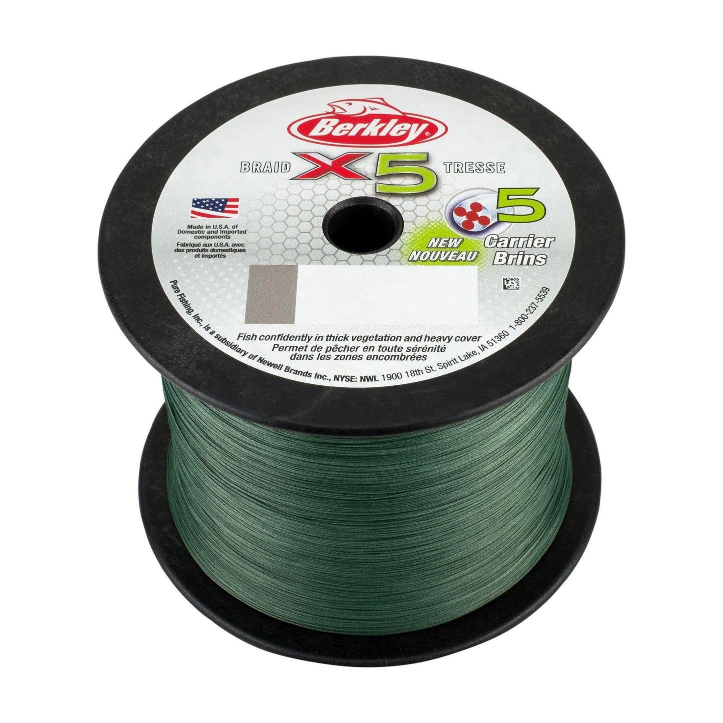 Berkley x5 Braid Superline, Crystal, 8-Pound Break Strength, 328yd Fishing Line, Suitable for Freshwater and Saltwater Environments