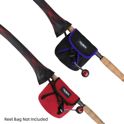 RUNCL Spinning Rod Socks, Fishing Rod Sleeves, Fishing Pole Sleeves (Red&Black, 2pcs)
