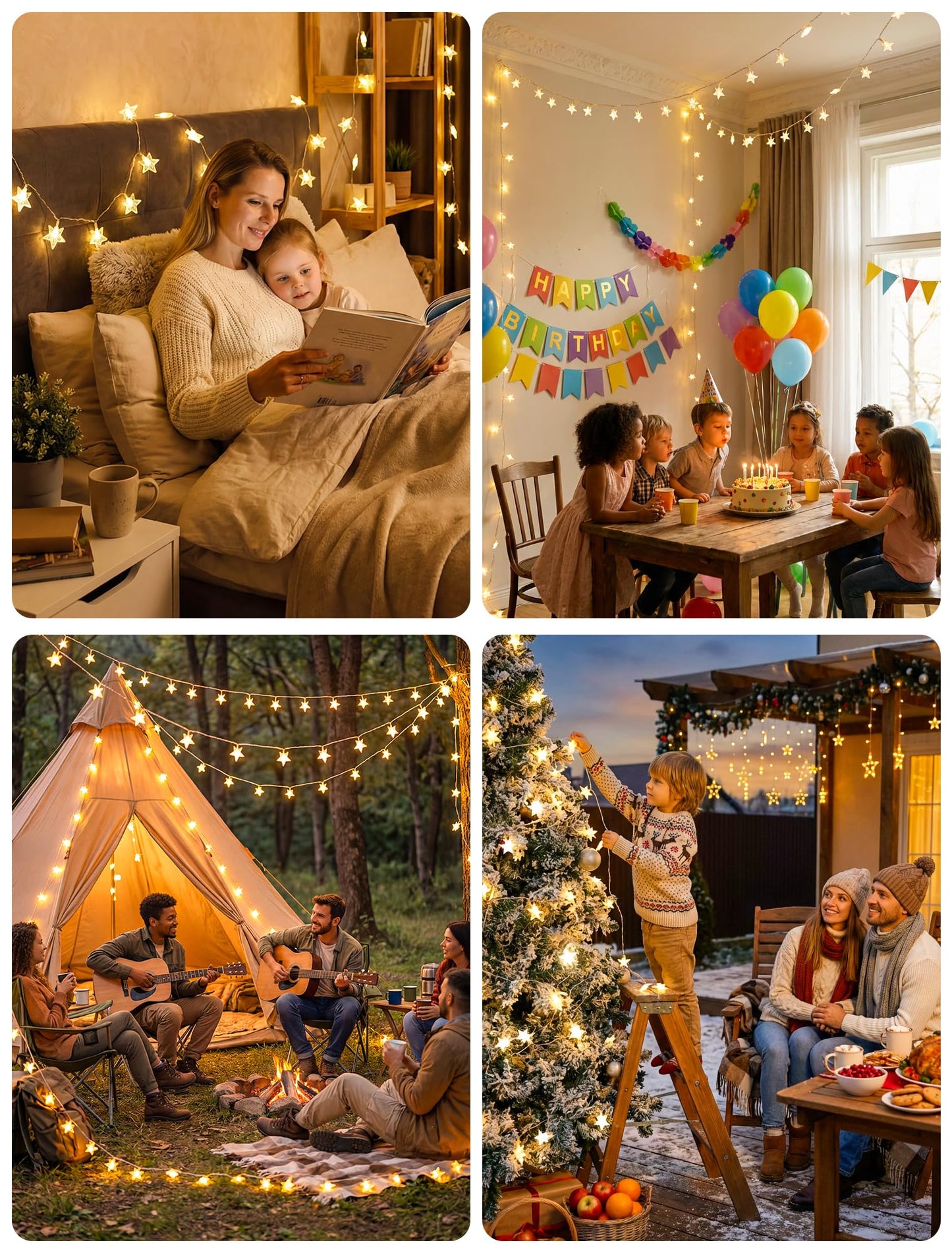 syosupviry Star String Lights Battery&USB Powered,19FT 50LED Star Fairy Lights with Remote, Hanging Star Lights for Home, Kids Tent, Bedroom,Porch, Classroom, Christmas,Party,Room Decor,Warm White