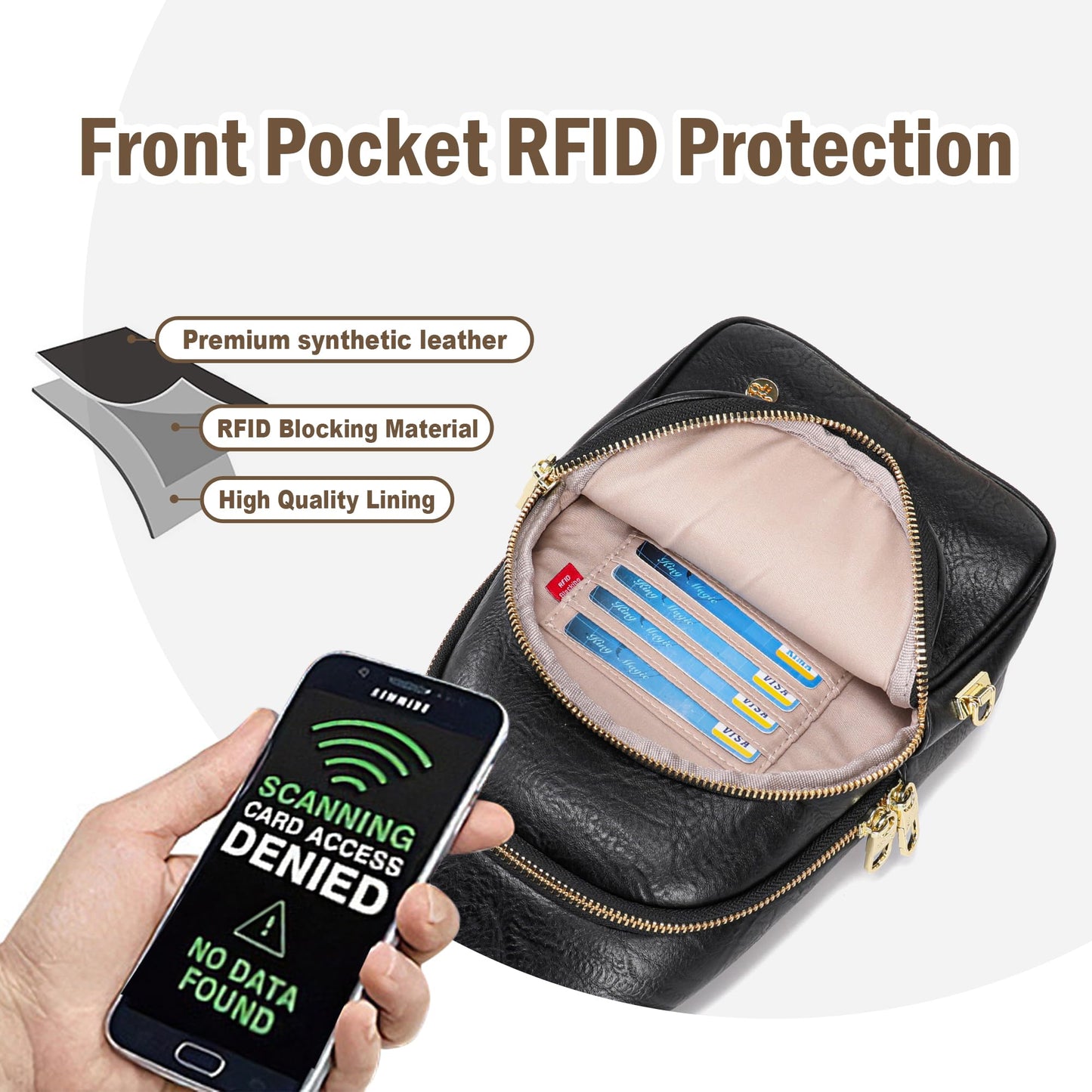 Haytijoe Anti Theft Crossbody Bags for Women Lightweight Everyday Sling Bag with RFID Pocket Travel Purses Fanny Pack
