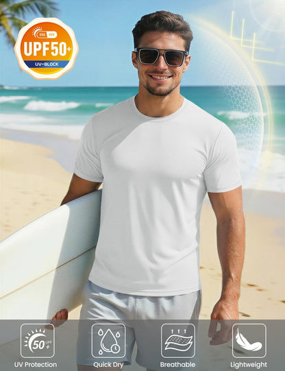 MAGCOMSEN Outdoor Shirts Men UPF 50+ Short Sleeve T-Shirt Moisture Wicking Summer Quick-Dry Rashguard Swim Shirt