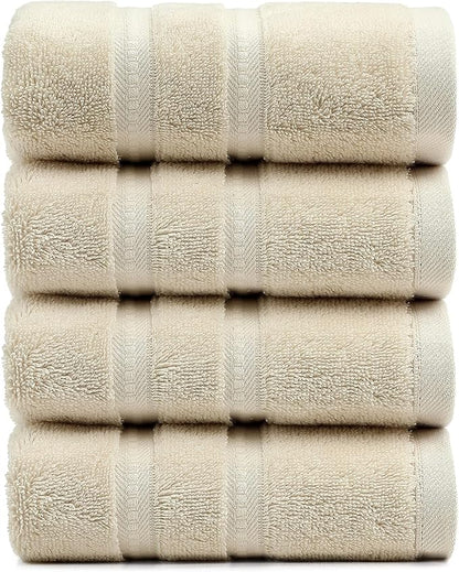 Simple&Opulence 4 Pcs Premium Hand Towels 16"x28", 600 GSM 100% Ring Spun Cotton