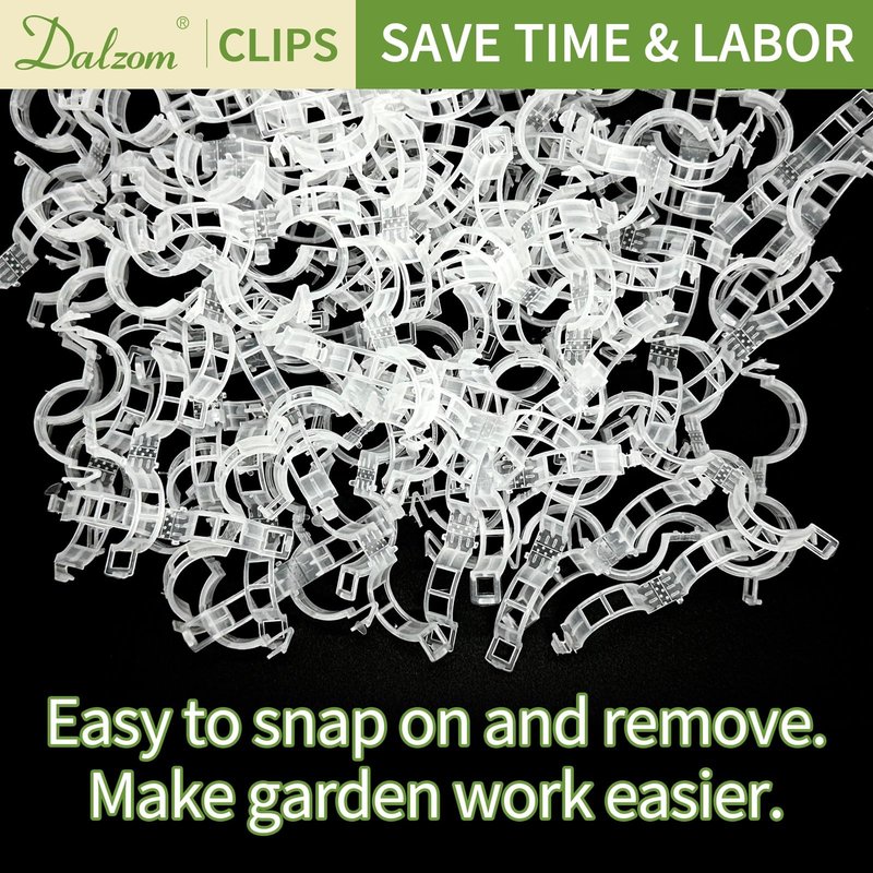 Dalzom® 300Pcs Tomato Clips, Plastic Trellis Clips Plant Support Clips, Plant Clips for Support, Grape Vine, Tomato Vine, Vegetables Plants, Garden Clips to Grow Upright Makes Plants Healthier
