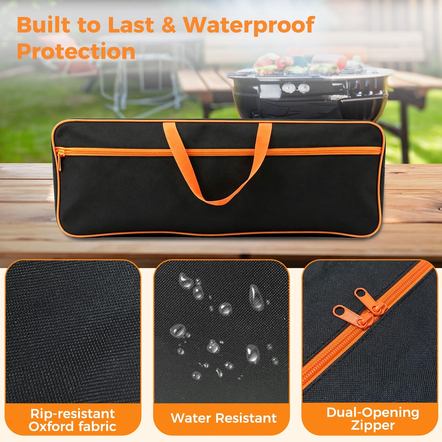 Extra Large Grill Tool Storage Bag, Heavy Duty BBQ Accessories Organizer, Oversized Griddle Storage Case Compatible with Blackstone, Holds Spatulas, Scrapers, Bottles and Grill Cleaning Tools