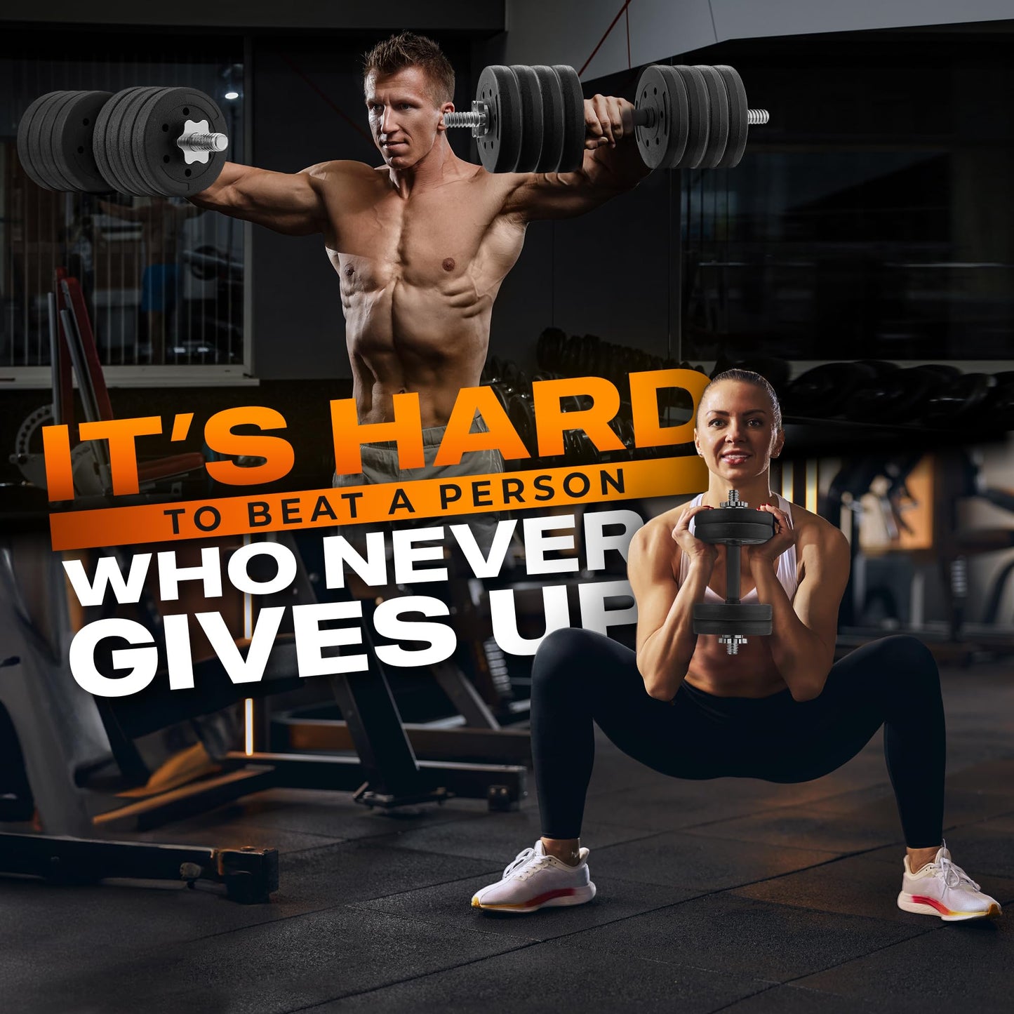 Yes4All Pair of Threaded Dumbbell Handles 14/16/18/24 inch, Chrome/Rubber Grip, Fit 1” Plates, Weight Bar Connector