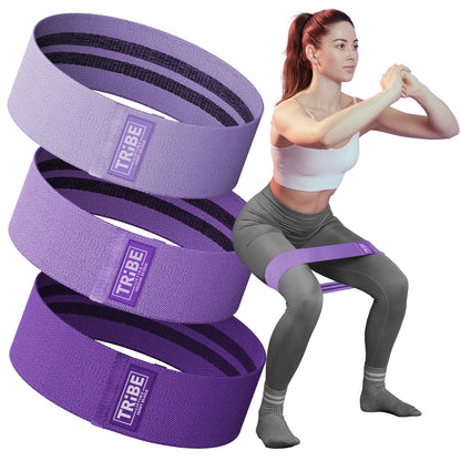 Tribe Lifting Fabric Resistance Bands for Legs - Workout Bands Resistance Bands for Men and Women - Booty Bands for Working Out - Exercise Bands Resistance Bands Set - Elastic Bands for Exercise