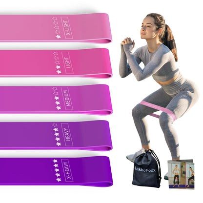 Resistance Loop Exercise Bands, Resistance Bands Exercise Bands for Home Fitness, Stretching, Strength Training, Physical Therapy,Elastic Workout Bands for Women Men Kids, Set of 5
