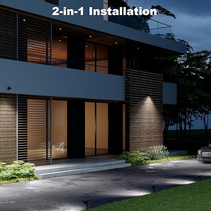 Solar Lights Outdoor Waterproof, Solar Spot Lights with 3 Mode, 2-in-1 Solar Outdoor Lights for Garden Yard Outside Landscape, 2 Pack
