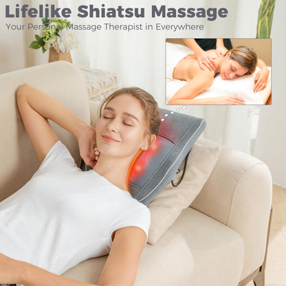 Neck and Back Massager for Pain Relief Deep Tissue with Heat, Shiatsu Shoulder Massager with Bi-Directional Rotating Head for Neck, Back, Shoulders, and Legs
