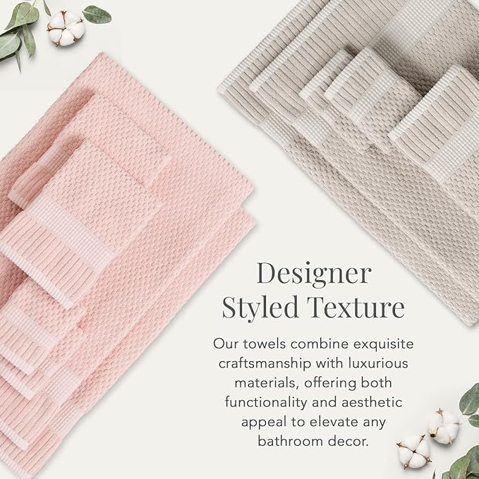 NY Loft 100% Cotton Hand Towel 6 Pack Hand Towel Set | Super Soft & Absorbent