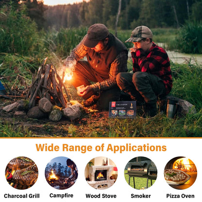 HGD Fire Starter, 64 Mini Square, Natural Fire Starters for BBQ, Campfire, Fireplace, Charcoal, Wood Stove, Chimney, Fire Pit, Grill, Smoker, Indoor Outdoor Use
