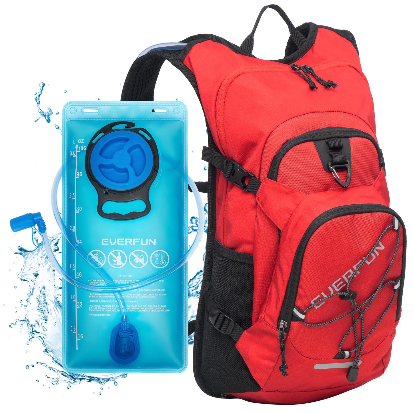 EVERFUN Hydration Backpack 18L Hiking Water Backpack with 3L Water Bladder, Women Men Hydration Pack Insulated Daypack Lightweight Hydropack with Rain Cover for Hiking, Cycling, Running, Festivals