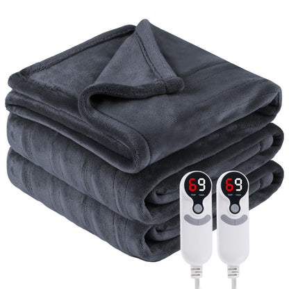 Electric Heated Blanket Full Size 72"x84", Cozy Large Oversized, 5 Heating Levels & 10 Hours Auto Off, Cozy for Bed, Sofa, & Office, Machine Washable, Purple