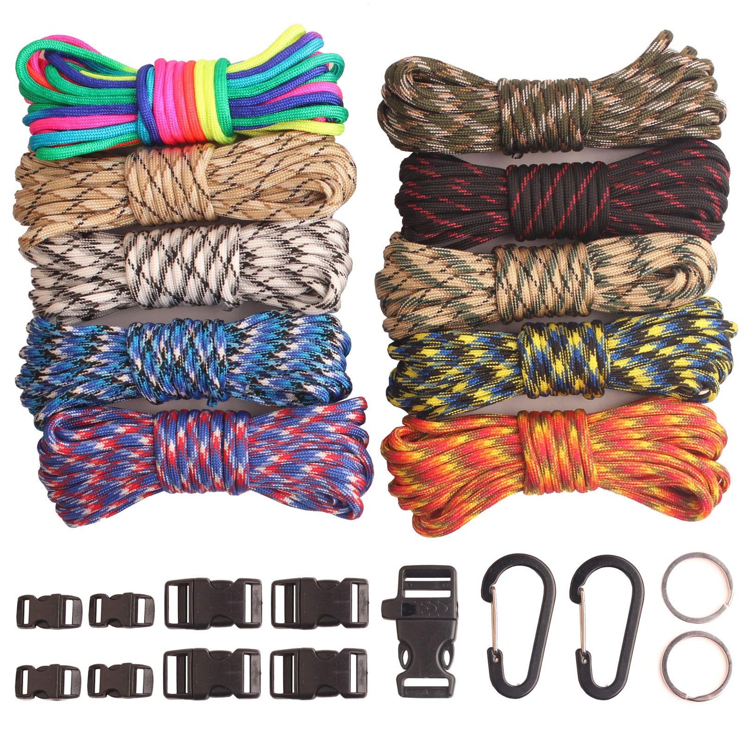 GeGeDa Paracord 550 Bracelets Kit 20 Feet Each Rope for Making Bracelets