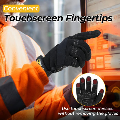 HANDLANDY Work Gloves for Men & Women, Utility Mechanic Working Gloves Touch Screen, Flexible Breathable Gardening Gloves for Yard Maintenance (Large, 1 Pair)