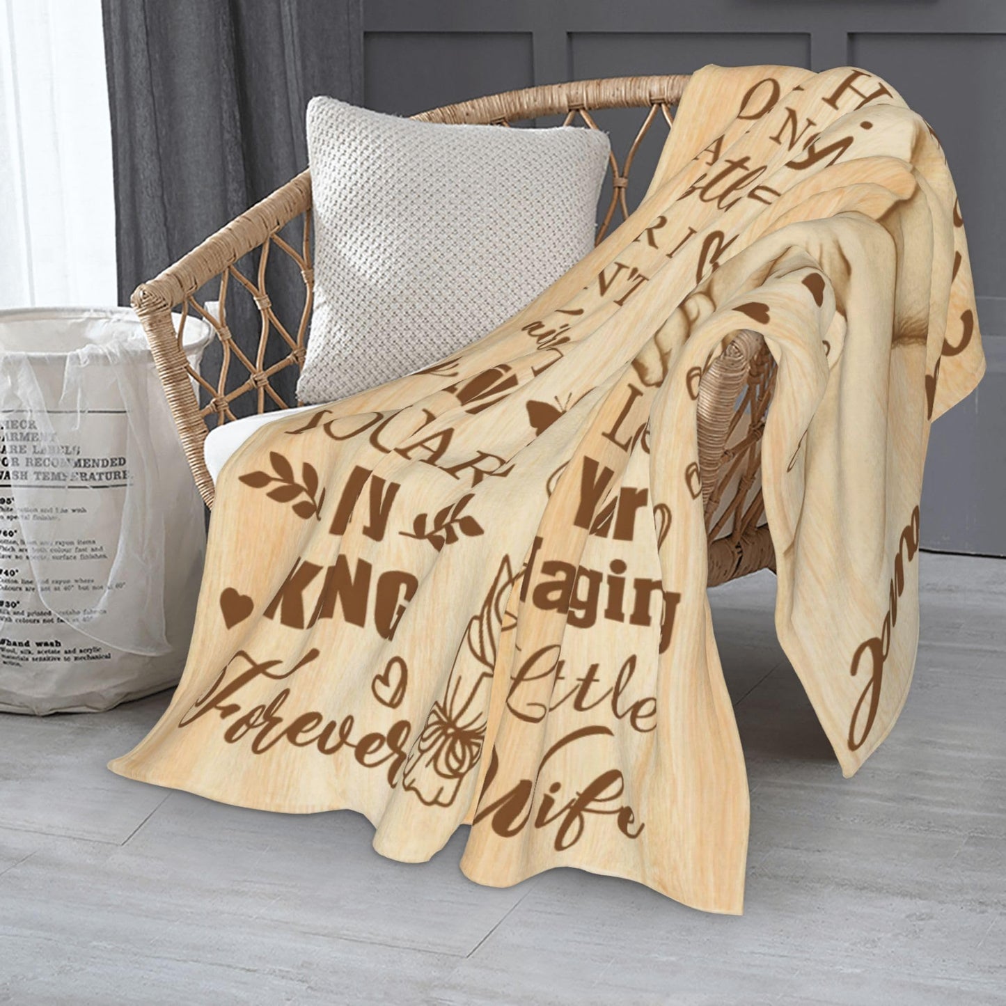 Anniversary for Husband from Wife - Romantic Healing Thoughts Blanket for Men, Perfect Husband Birthday Gift Ideas(Father's Day, Valentine's, Christmas, Wedding Gift Idea) 60"x50"